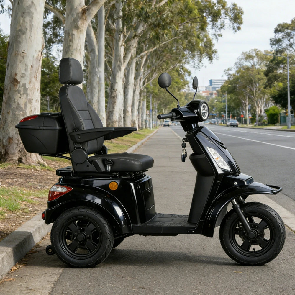 ROLLUX F2A 1000W 4 Wheels Mobility Scooter 300KG Weight Capacity - Black