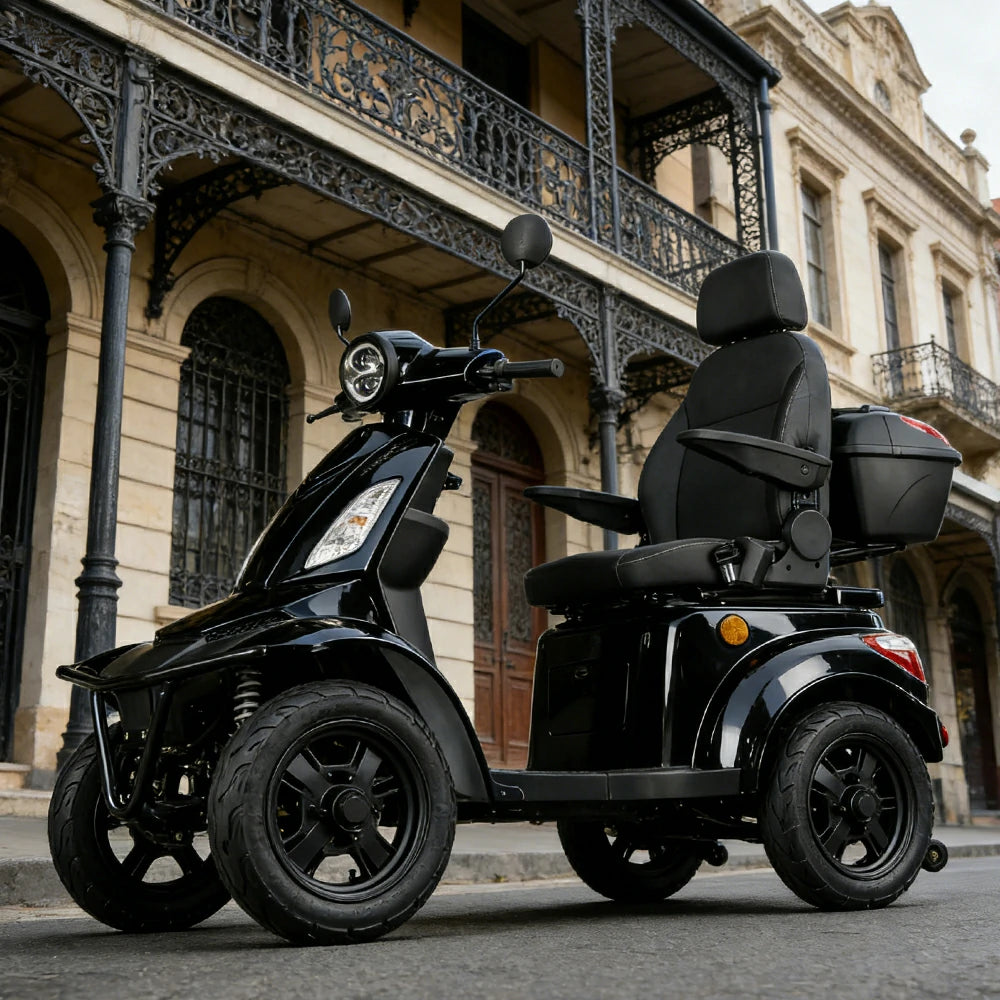 ROLLUX F2A 1000W 4 Wheels Mobility Scooter 300KG Weight Capacity - Black