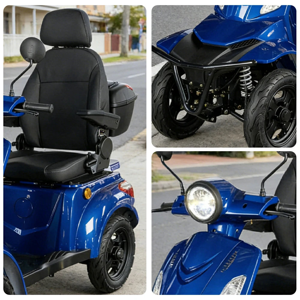ROLLUX F2A 1000W 4 Wheels Mobility Scooter 300KG Weight Capacity - Blue