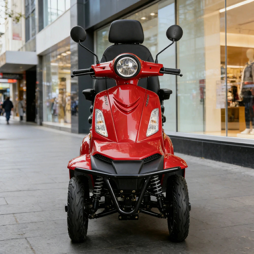 ROLLUX F2A 1000W 4 Wheels Mobility Scooter 300KG Weight Capacity - Red