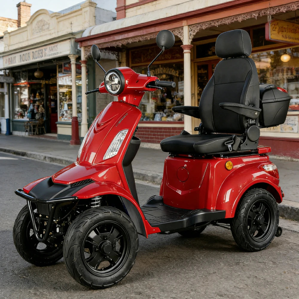 ROLLUX F2A 1000W 4 Wheels Mobility Scooter 300KG Weight Capacity - Red