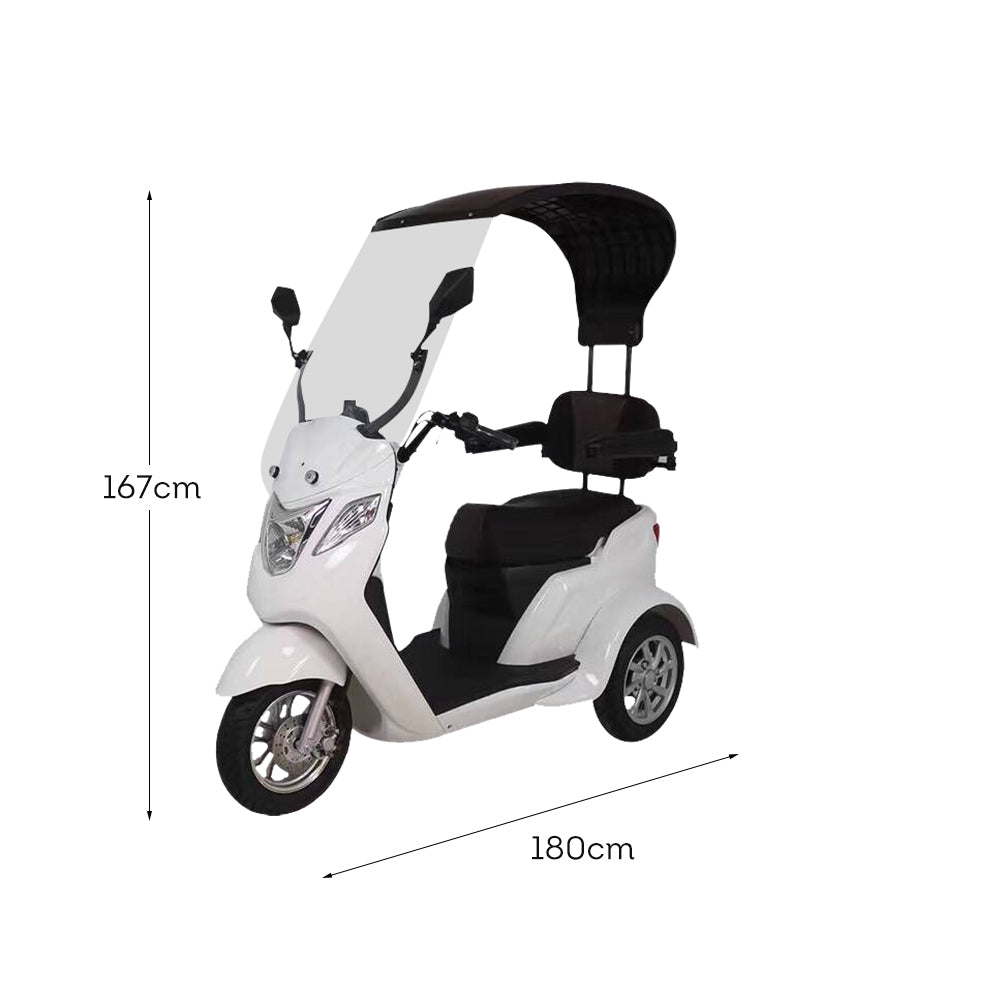 ROLLUX ST02 500W 60V 20Ah Lead-Acid Battery Mobility Scooter Hydraulic Suspension Front Disc Rear Drum Brake - White