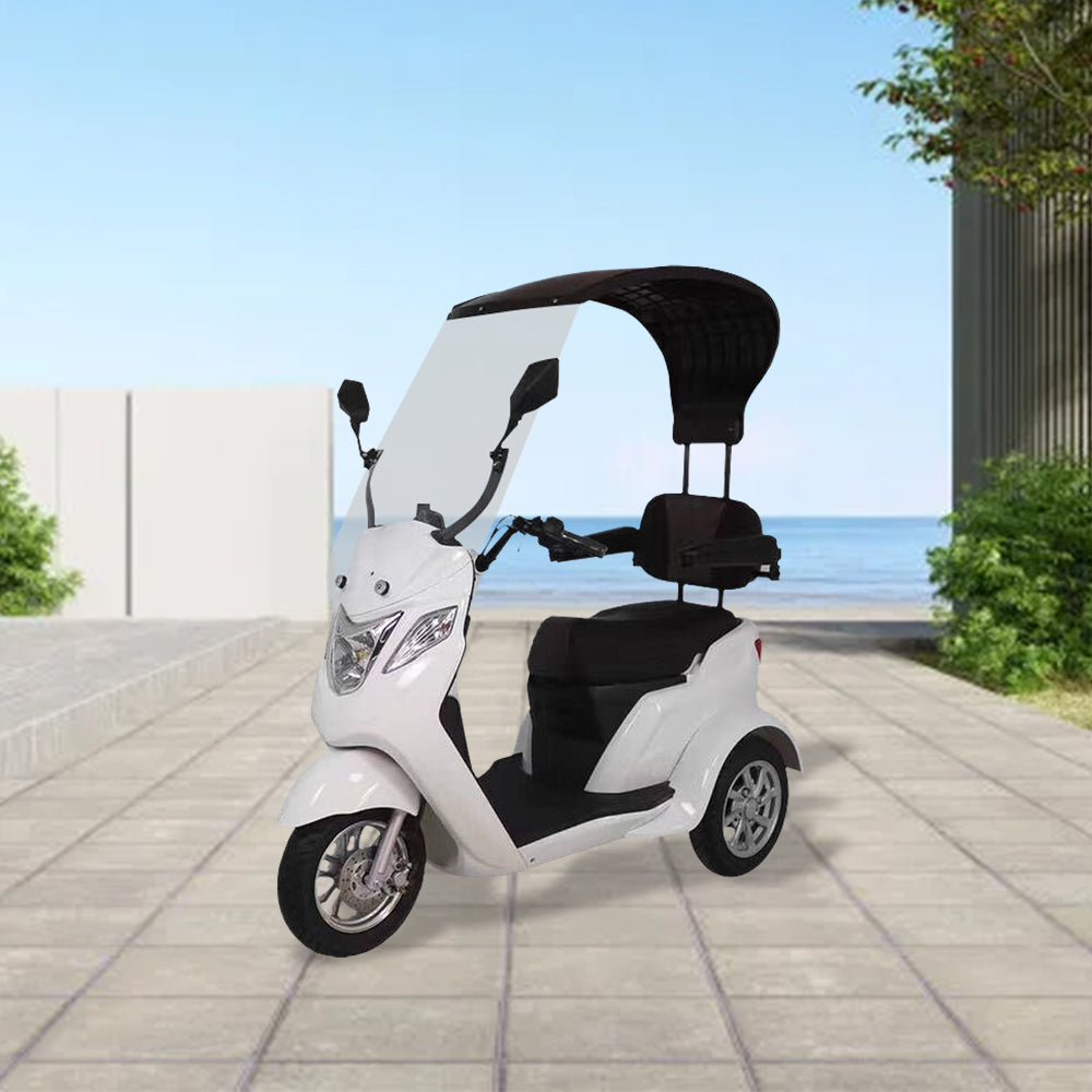 ROLLUX ST02 500W 60V 20Ah Lead-Acid Battery Mobility Scooter Hydraulic Suspension Front Disc Rear Drum Brake - White