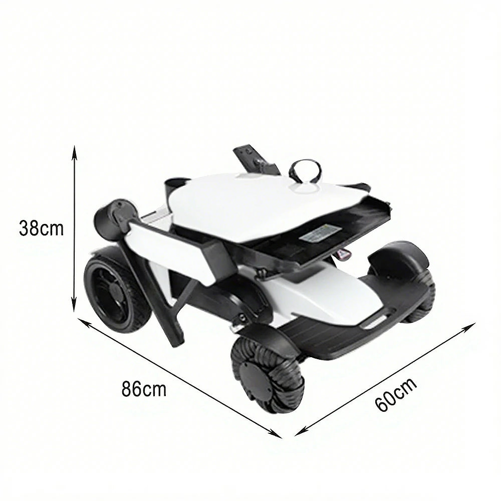 ROLLUX Foldable Compact 4-Wheel Mobility Scooter - 13Ah/20Ah Lithium Battery, Portable & Easy to Store - White