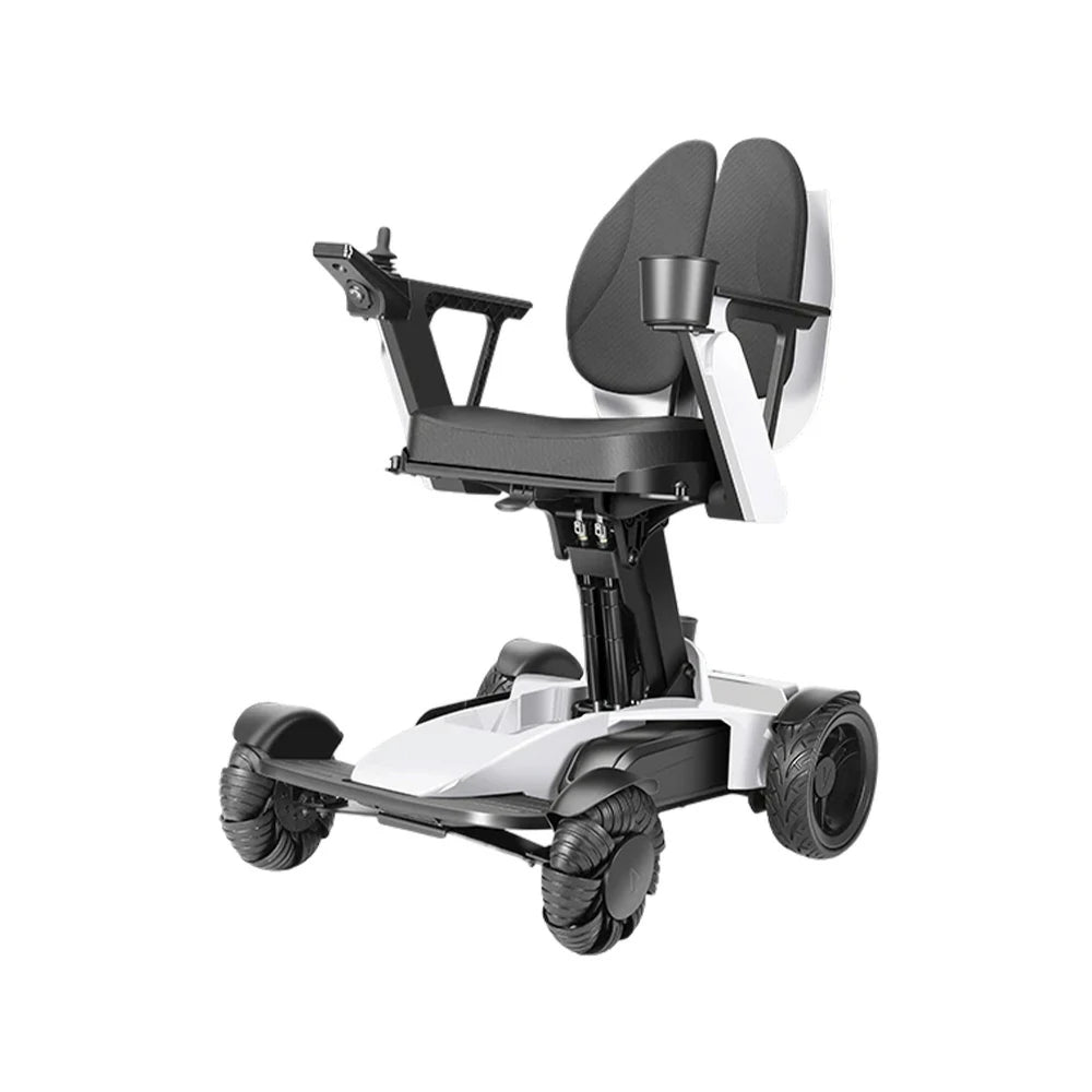 ROLLUX Foldable Compact 4-Wheel Mobility Scooter - 13Ah/20Ah Lithium Battery, Portable & Easy to Store - White