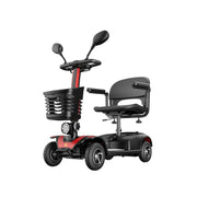 ROLLUX 350W Foldable Mobility Scooter - 20/30/40Ah Lithium Battery, 4-Wheel Design with Large Front Basket - Black