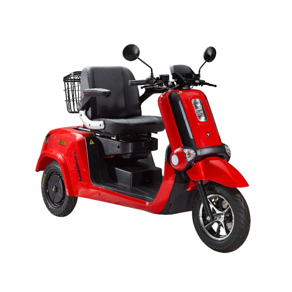 ROLLUX E2 Dual Motors 1000W 3 Wheels Mobility Scooter / With A Roof Overhang - Red