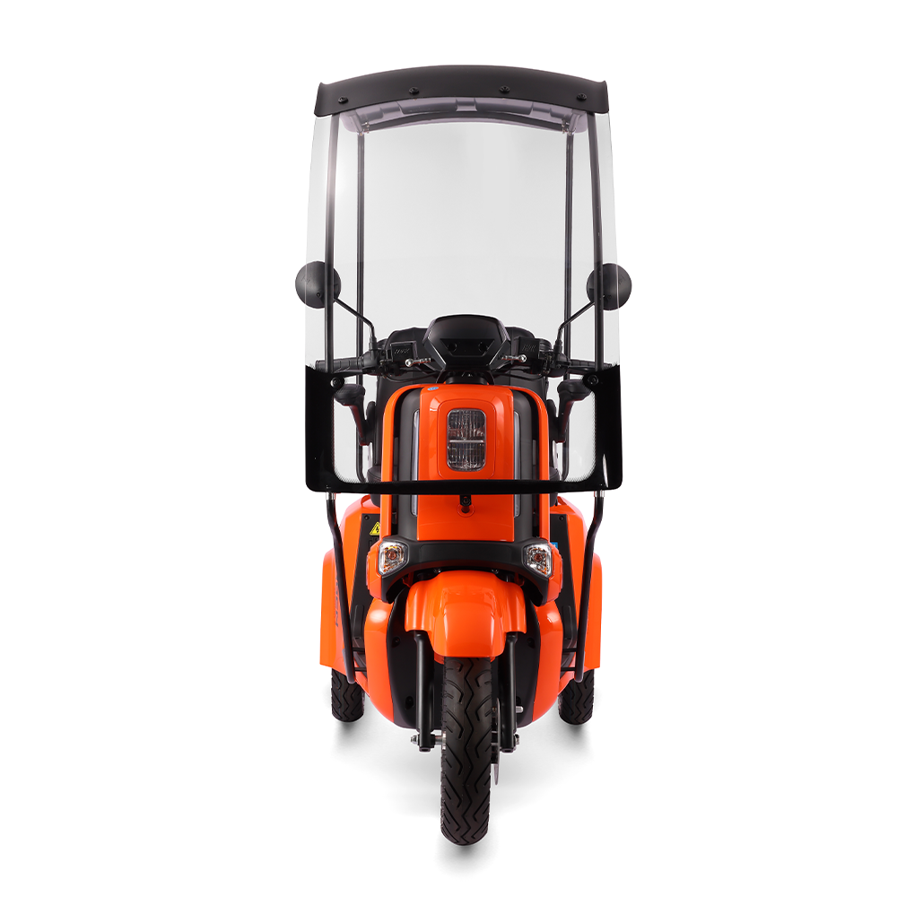 ROLLUX E2 Dual Motors 1600W 3 Wheels Mobility Scooter / With A Roof Overhang - Orange