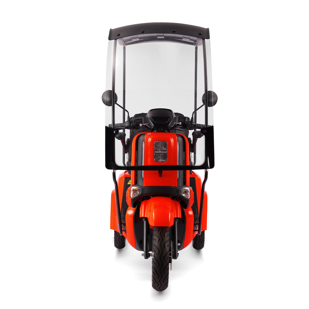 ROLLUX E2 Dual Motors 1600W 3 Wheels Mobility Scooter / With A Roof Overhang - Orange