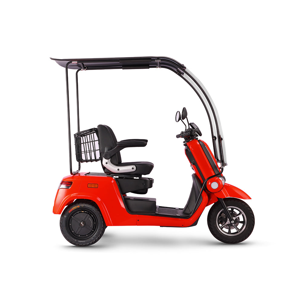 ROLLUX E2 Dual Motors 1600W 3 Wheels Mobility Scooter / With A Roof Overhang - Orange