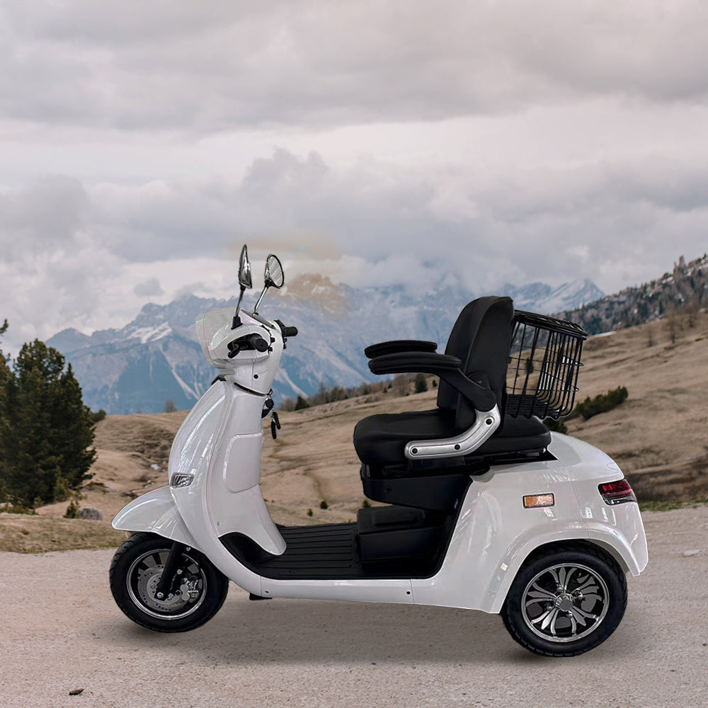 ROLLUX E3 Dual Motors 1600W Lithium battery 3 Wheel Mobile Scooter-White