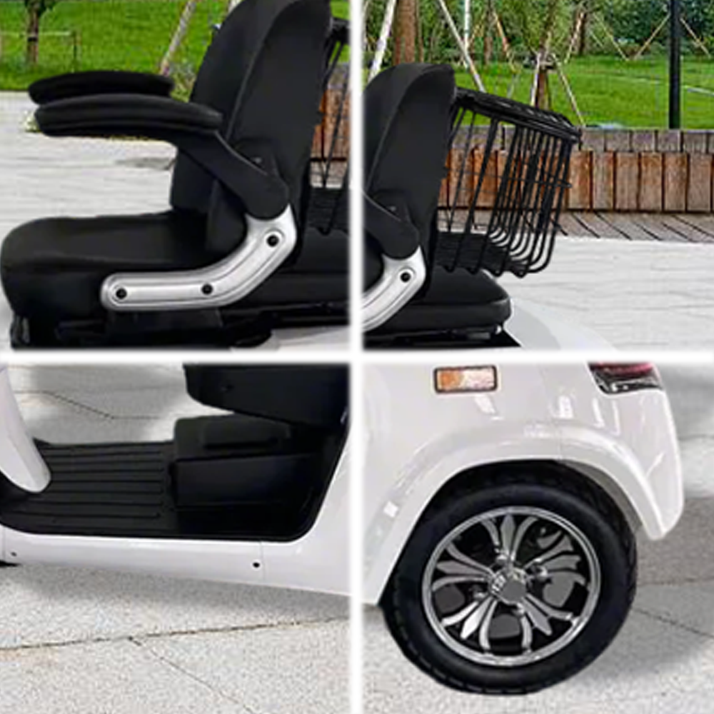 ROLLUX E3 Dual Motors 1600W Lithium battery 3 Wheel Mobile Scooter-White