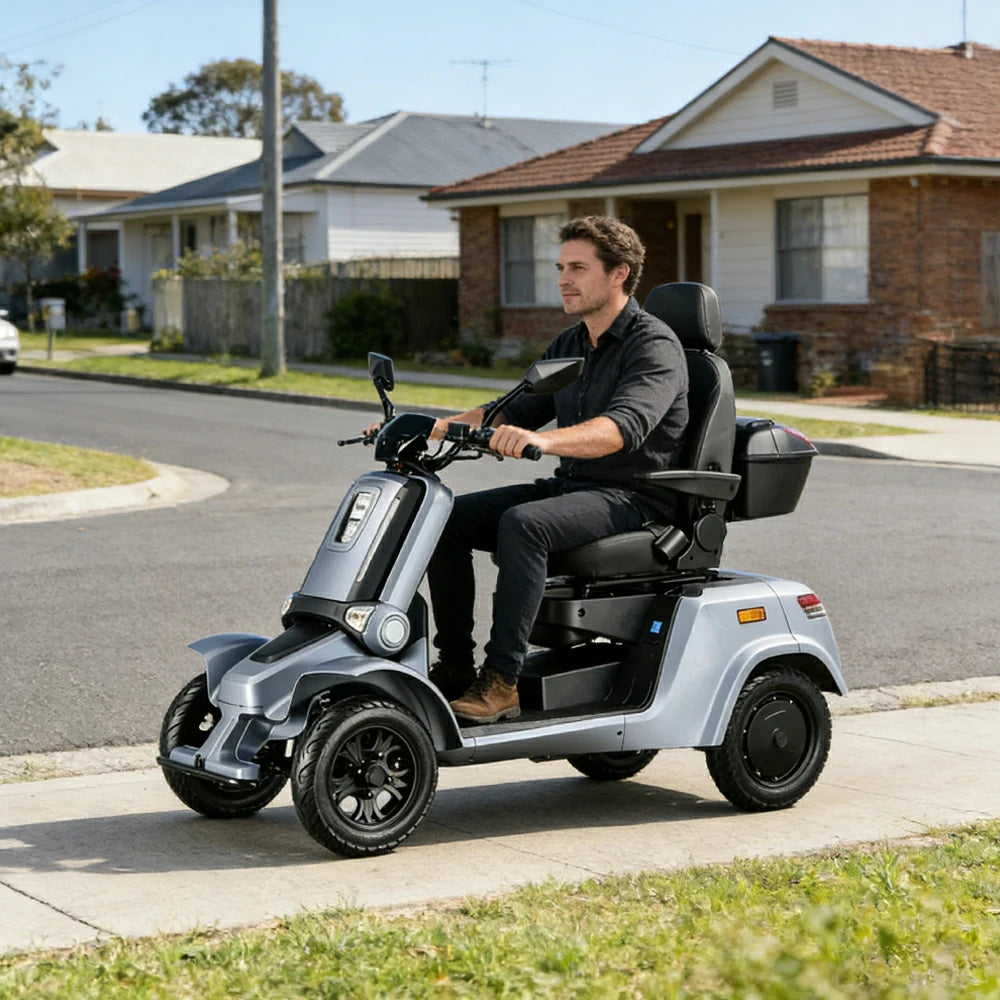 ROLLUX E4 1000W 4 Wheels Mobility Scooter 300KG Weight Capacity - Blue