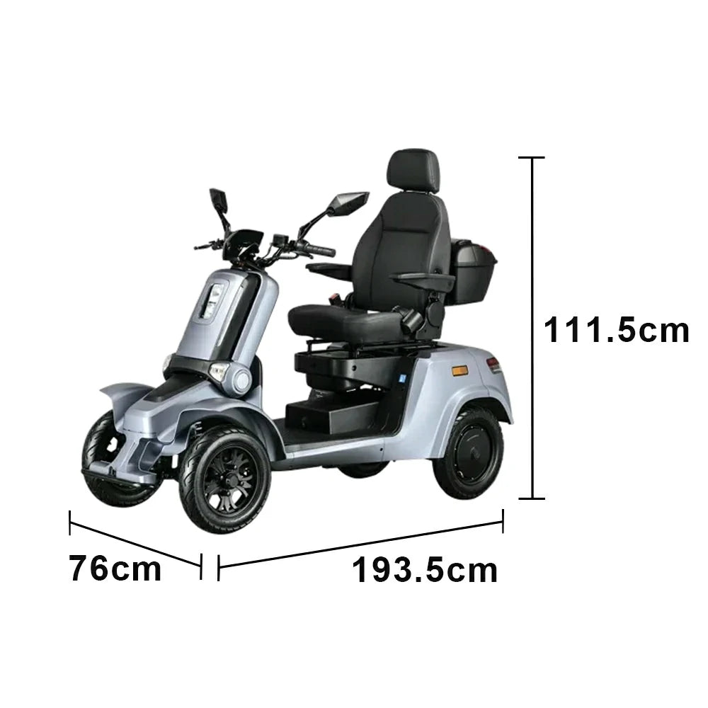 ROLLUX E4 1000W 4 Wheels Mobility Scooter 300KG Weight Capacity - Blue