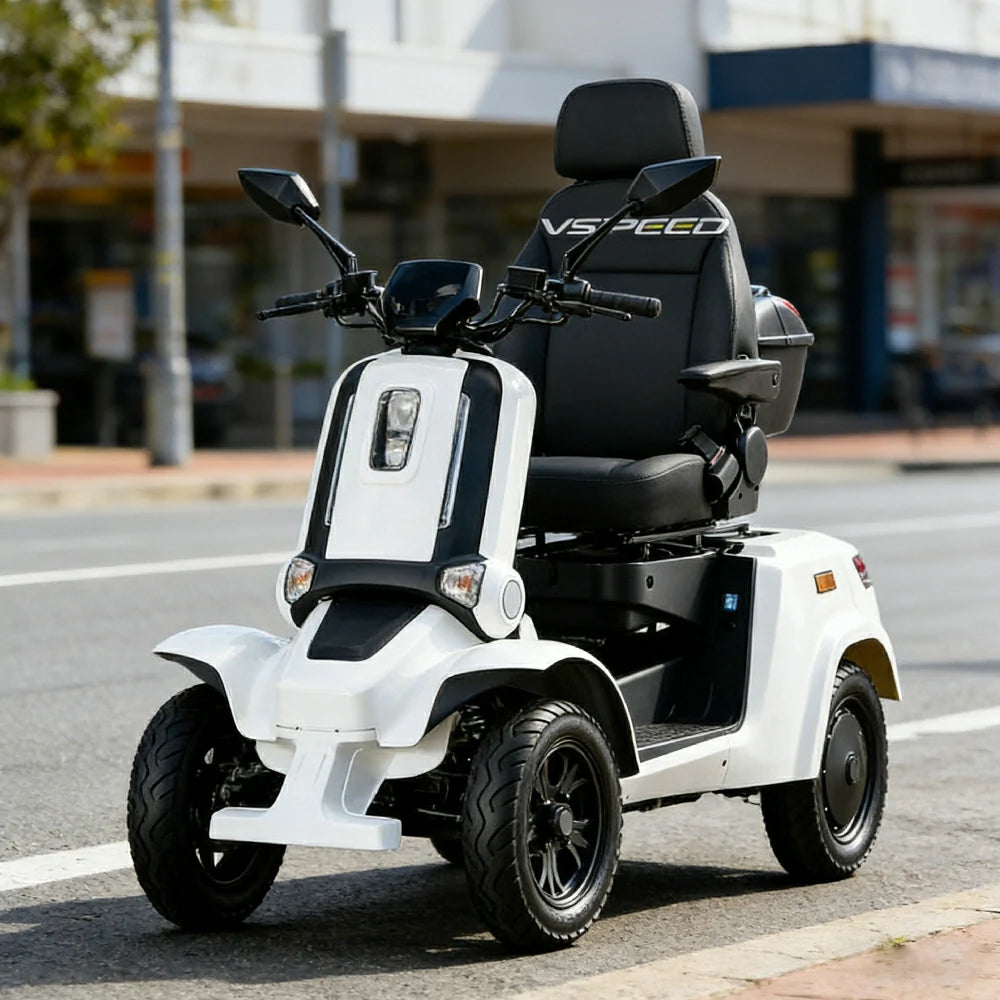 ROLLUX E4 1000W 4 Wheels Mobility Scooter 300KG Weight Capacity - White