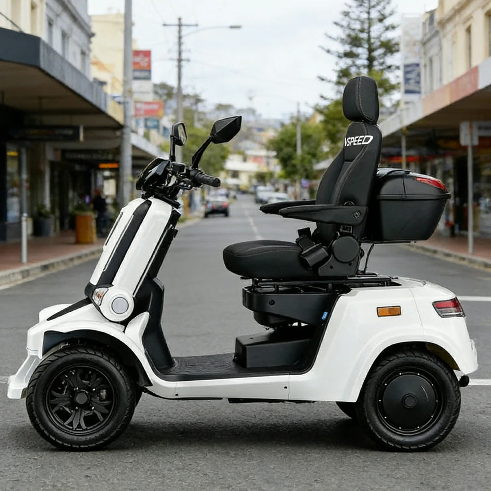 ROLLUX E4 1000W 4 Wheels Mobility Scooter 300KG Weight Capacity - White