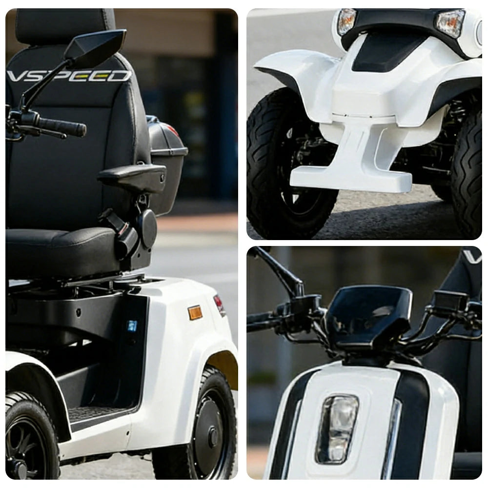 ROLLUX E4 1000W 4 Wheels Mobility Scooter 300KG Weight Capacity - White