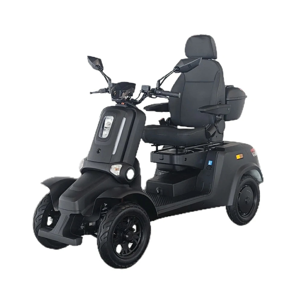 ROLLUX E4 800W×2 4-Wheel Mobility Scooter 300KG Weight Capacity with Lead-Acid Battery - Black