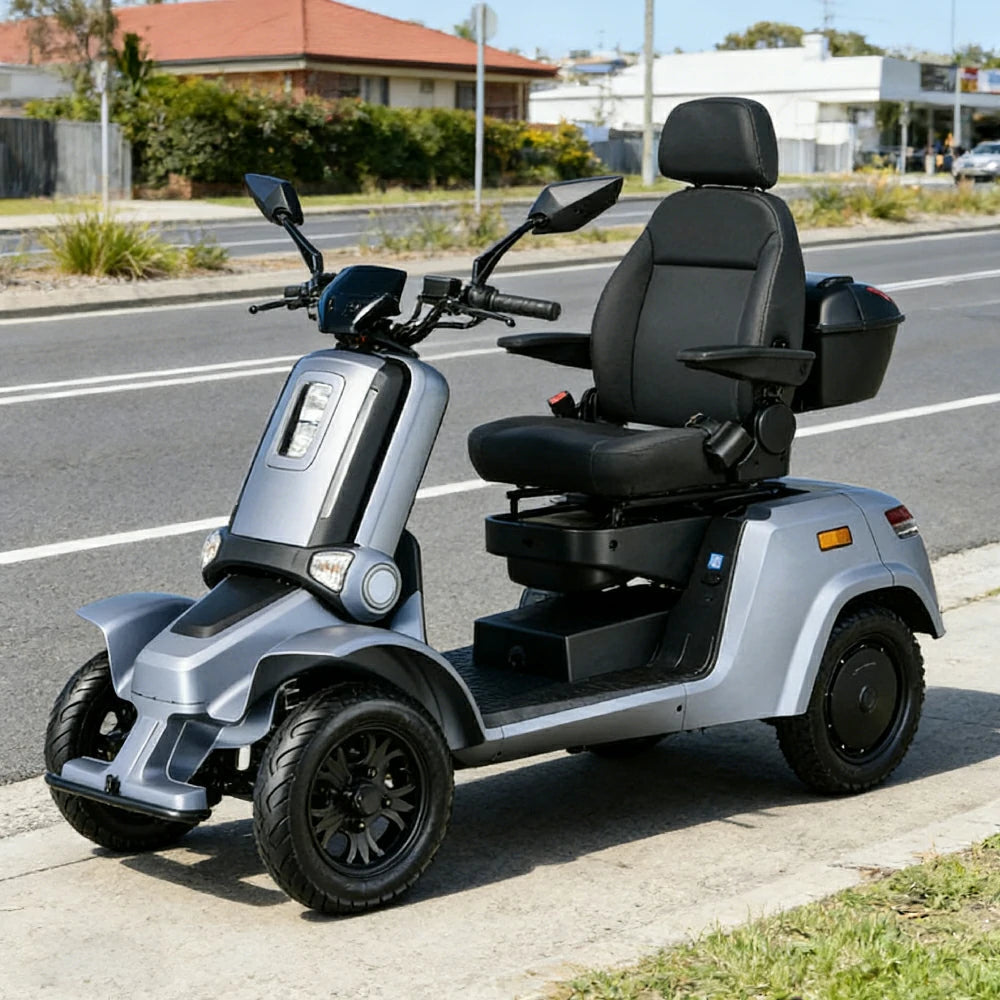 ROLLUX E4 800W×2 4-Wheel Mobility Scooter 300KG Weight Capacity with Lead-Acid Battery - Blue