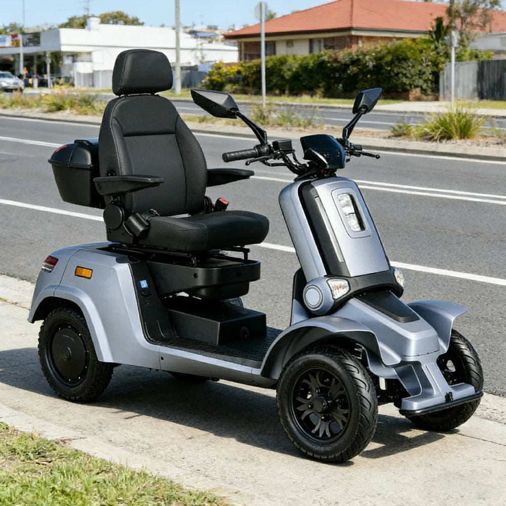 ROLLUX E4 800W×2 4-Wheel Mobility Scooter 300KG Weight Capacity with Lithium Battery - Blue