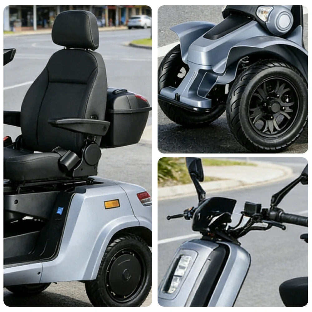 ROLLUX E4 800W×2 4-Wheel Mobility Scooter 300KG Weight Capacity with Lithium Battery - Blue