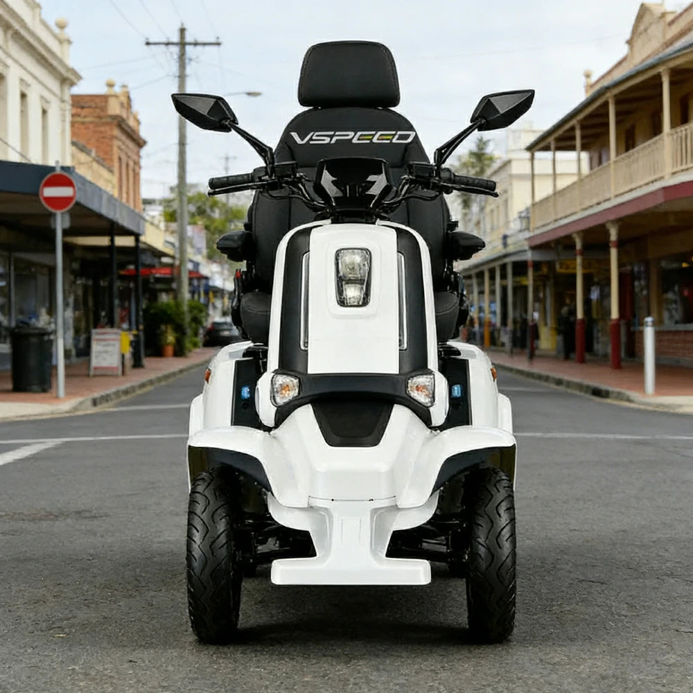 ROLLUX E4 800W×2 4-Wheel Mobility Scooter 300KG Weight Capacity with Lithium Battery - White
