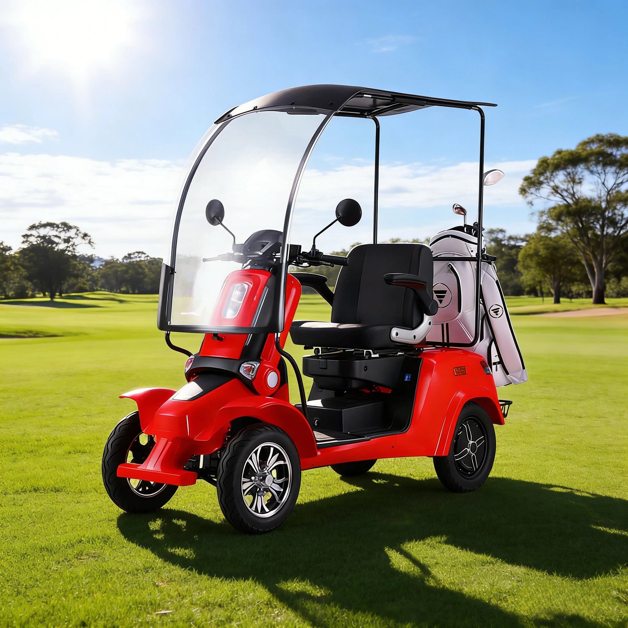 ROLLUX E4 Dual Motors 1600W 4 Wheels Golf Mobility Scooter 300KG Weight Capacity