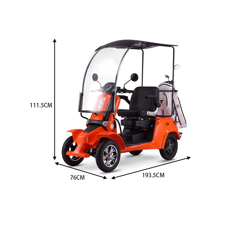 ROLLUX E4 Dual Motors 1600W 4 Wheels Golf Mobility Scooter 300KG Weight Capacity