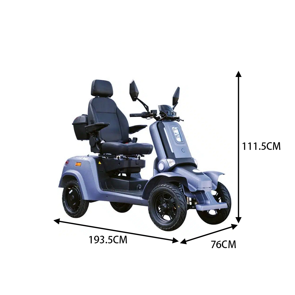 ROLLUX E4 Dual Motors 1600W 4 Wheels Golf Mobility Scooter 300KG Weight Capacity