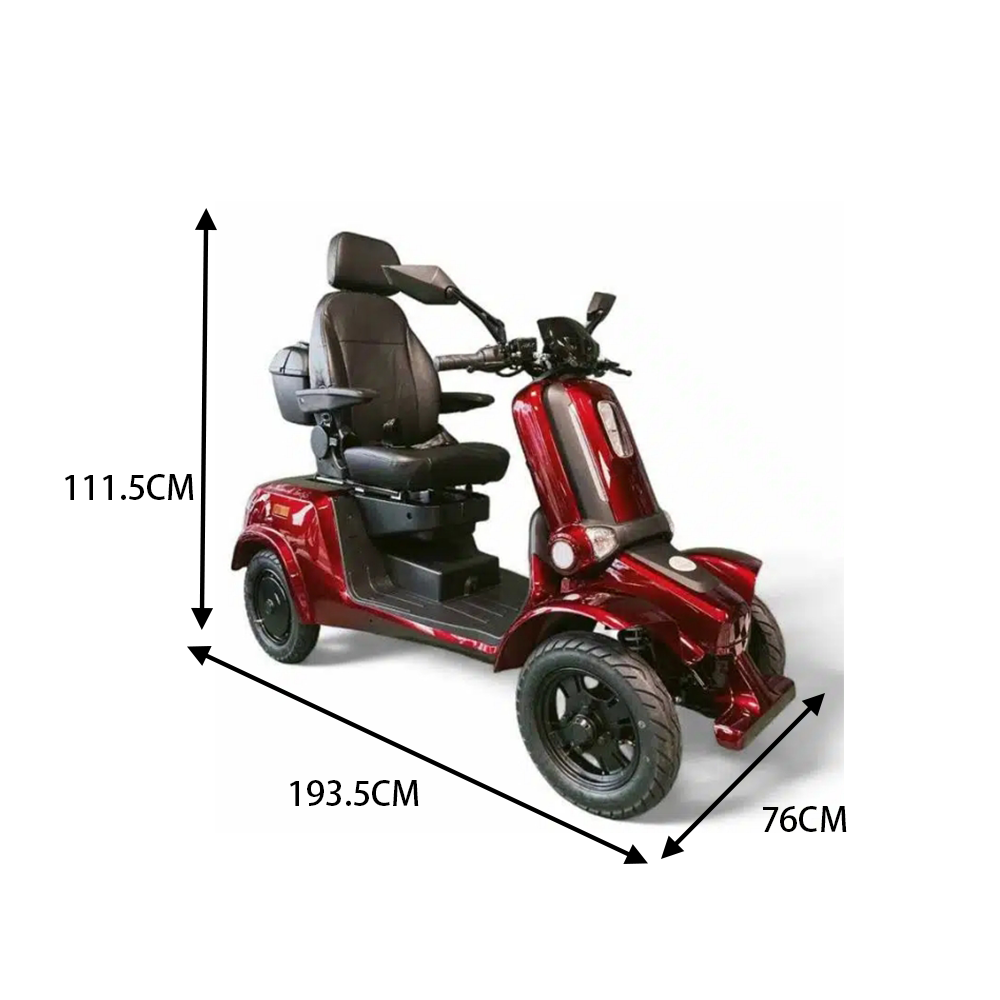 ROLLUX E4 Dual Motors 1600W 4 Wheels Golf Mobility Scooter 300KG Weight Capacity
