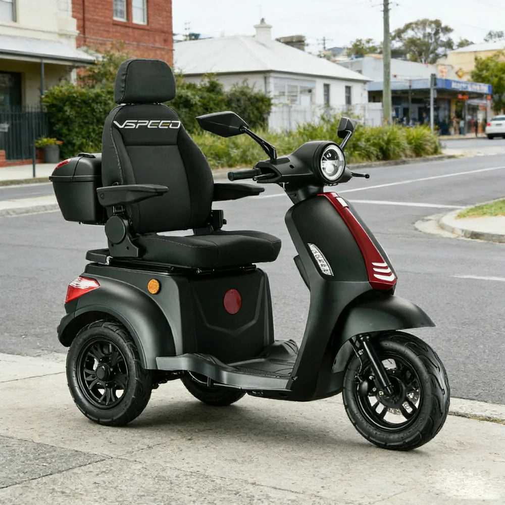 ROLLUX 1000W Electric Mobility Scooter 25km/h Three-Speed Ride with Adjustable Seat & Rear Trunk for Daily Travel ( F1 ) - Black