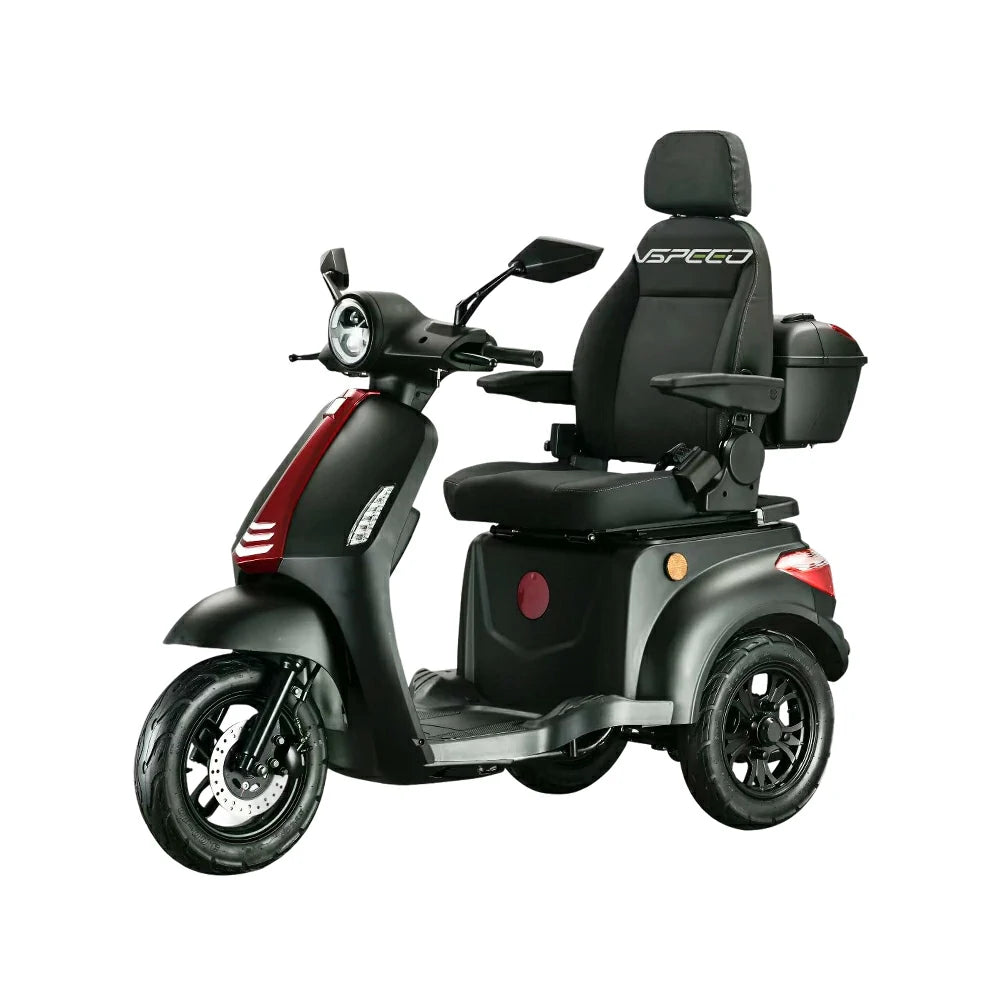 ROLLUX 1000W Electric Mobility Scooter 25km/h Three-Speed Ride with Adjustable Seat & Rear Trunk for Daily Travel ( F1 ) - Black