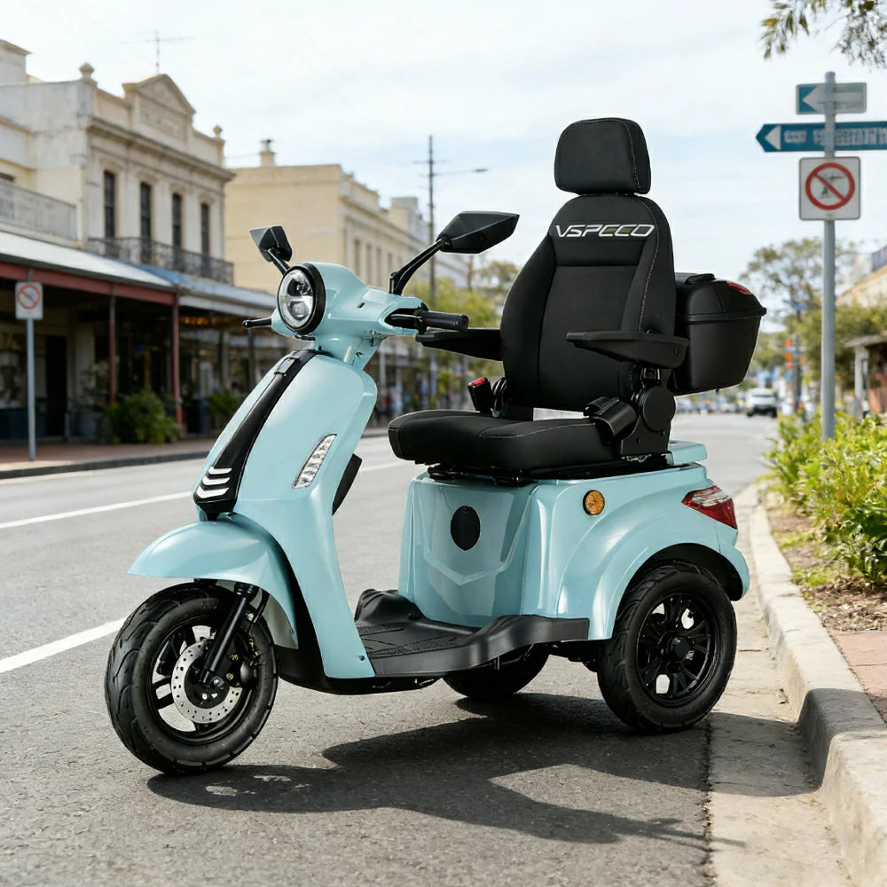 ROLLUX 1000W Electric Mobility Scooter 25km/h Three-Speed Ride with Adjustable Seat & Rear Trunk for Daily Travel ( F1 ) - Green