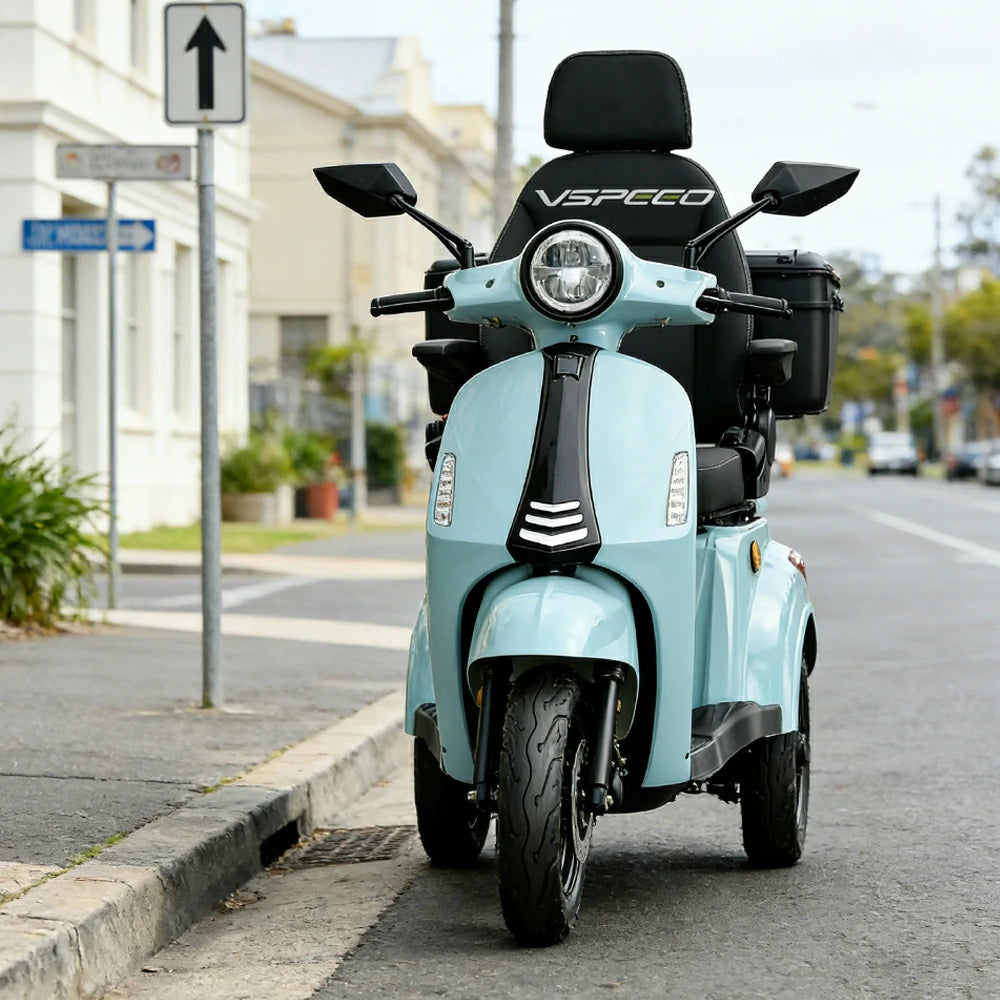 ROLLUX 1000W Electric Mobility Scooter 25km/h Three-Speed Ride with Adjustable Seat & Rear Trunk for Daily Travel ( F1 ) - Green