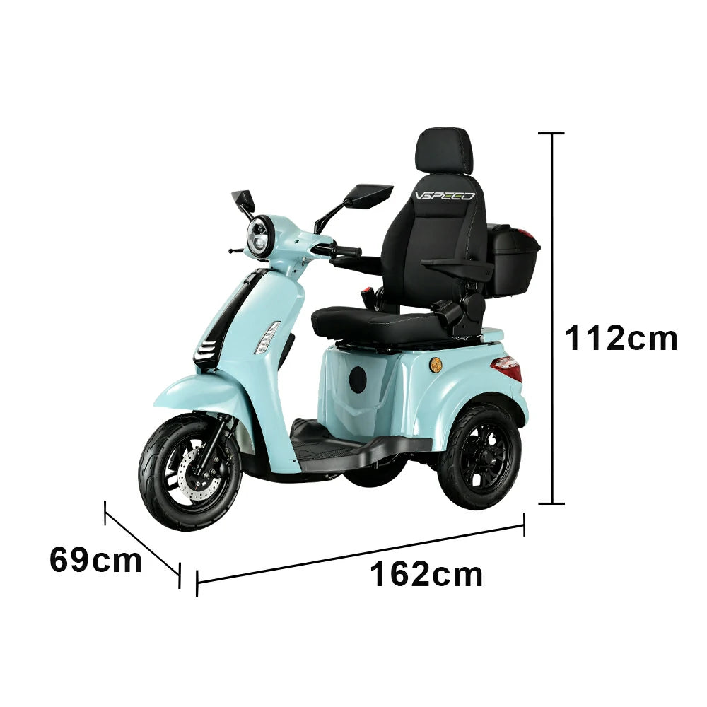 ROLLUX 1000W Electric Mobility Scooter 25km/h Three-Speed Ride with Adjustable Seat & Rear Trunk for Daily Travel ( F1 ) - Green