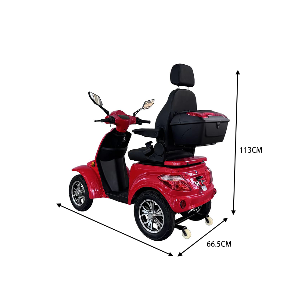 ROLLUX F4 1000W 60V 20AH4 Wheels Mobility Scooter / 300KG Weight Capacity - Red