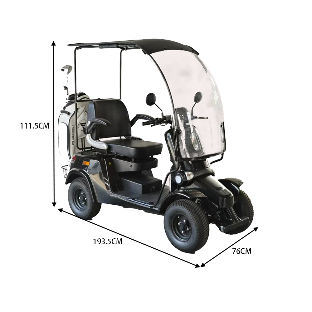 ROLLUX GOLFCART 1500W 4 Wheels Mobility Scooter 300KG Weight Capacity - Black