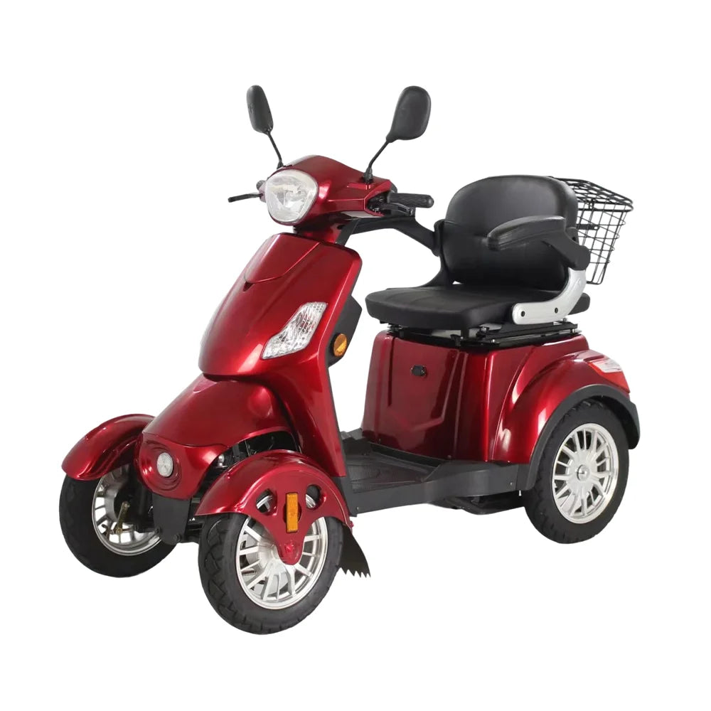 ROLLUX 500W 60V20Ah Lead-Acid/Lithium Battery Red Electric Mobility Scooter Drum Brake