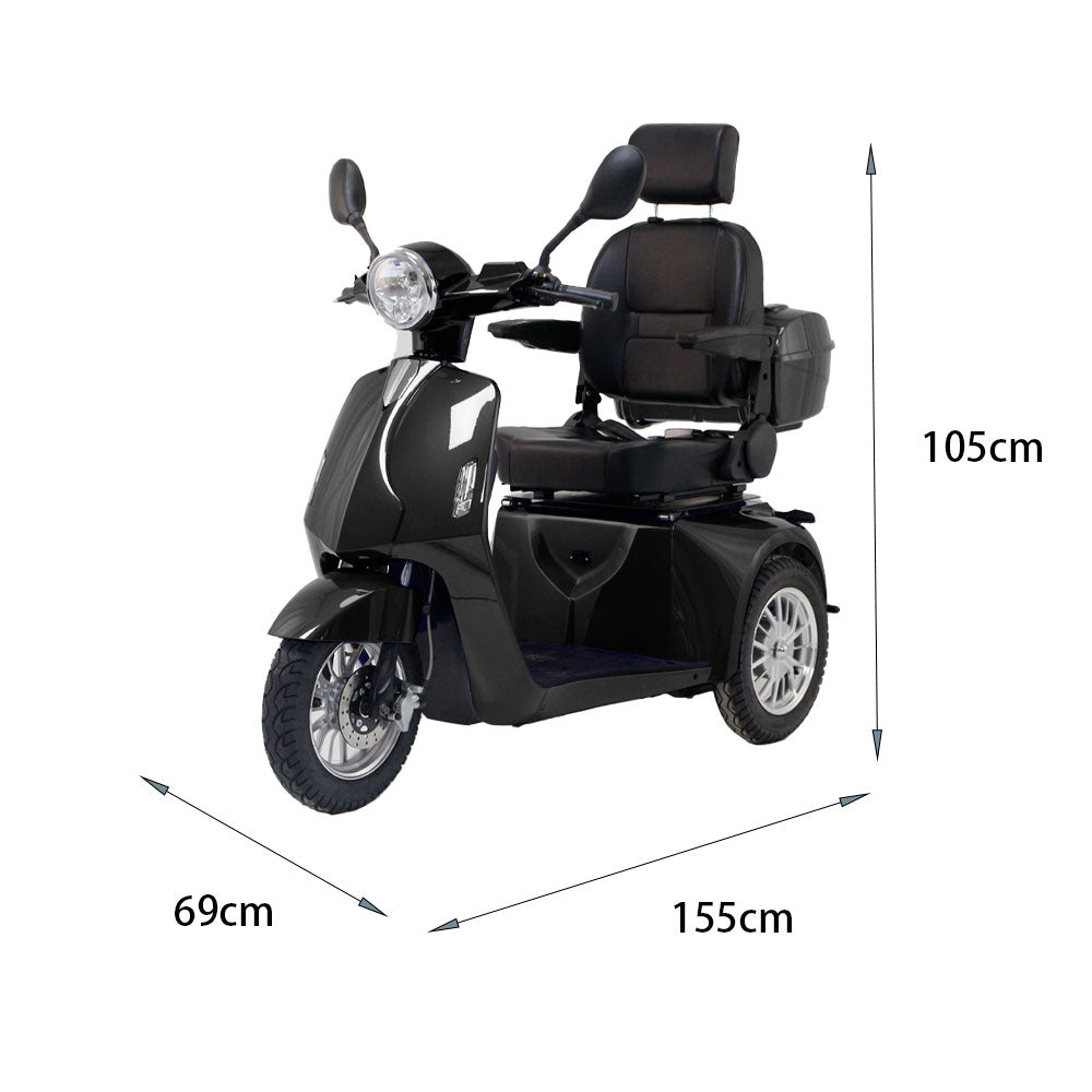 ROLLUX AFA2D 500W 60V20Ah Lead-Acid/Lithium Battery Electric Mobility Scooter Drum Brake