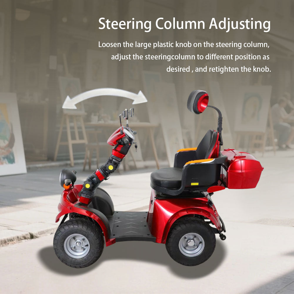 ROLLUX DJ 1000W 60V20Ah Lead-Acid/Lithium Battery Electric Mobility Scooter Drum Brake