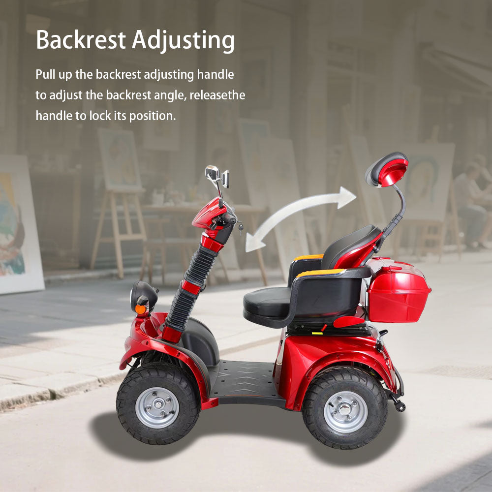 ROLLUX DJ 1000W 60V20Ah Lead-Acid/Lithium Battery Electric Mobility Scooter Drum Brake