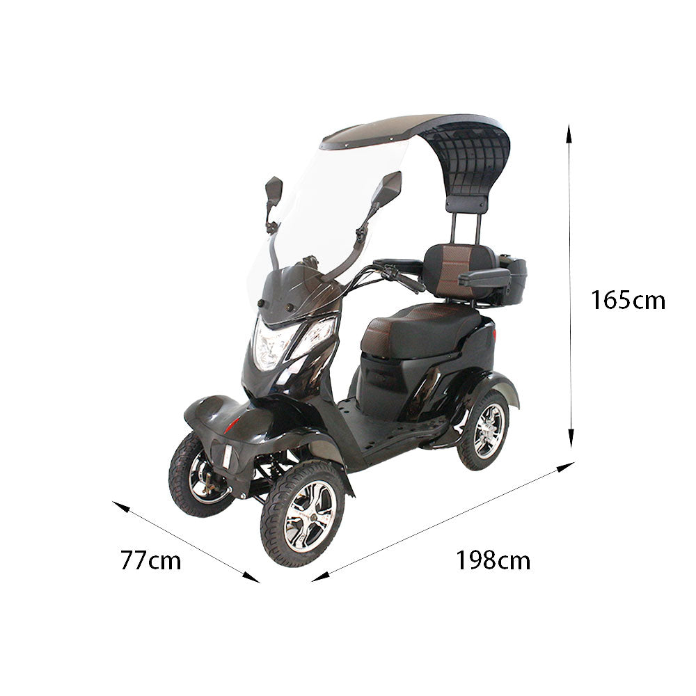 ROLLUX LTH4W 500W 60V20Ah Lead-Acid/Lithium Battery Electric Mobility Scooter Drum Brake