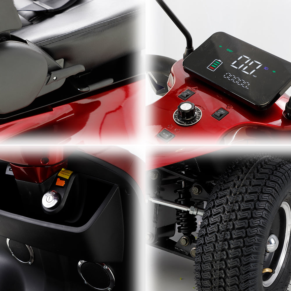 ROLLUX JXY5D 500W 48V20Ah Lead-Acid/Lithium Battery Electric Mobility Scooter Drum Brake