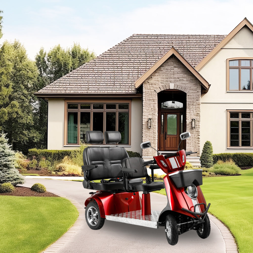 ROLLUX JXY5D2 1000W 60V20Ah Lead-Acid/Lithium Battery Dual-Seat Electric Mobility Scooter