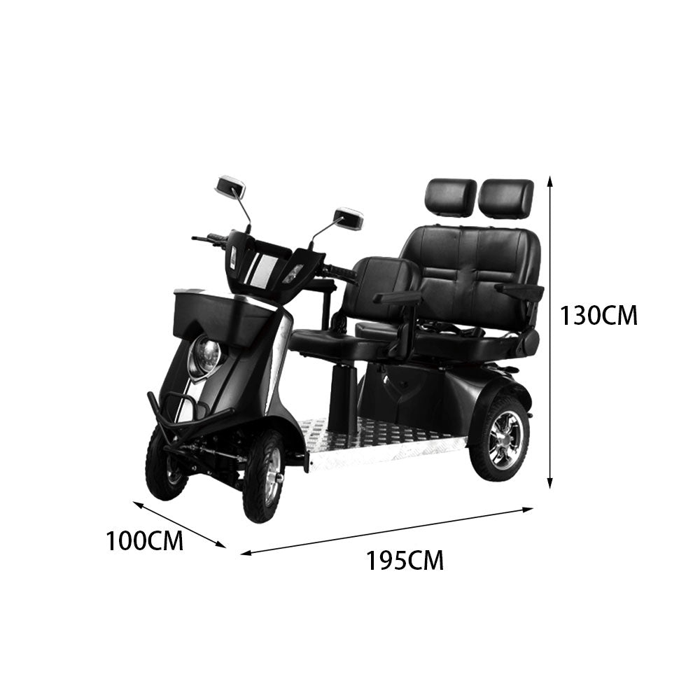 ROLLUX JXY5D2 1000W 60V20Ah Lead-Acid/Lithium Battery Dual-Seat Electric Mobility Scooter