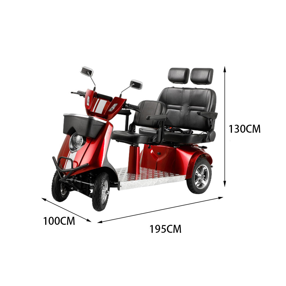 ROLLUX JXY5D2 1000W 60V20Ah Lead-Acid/Lithium Battery Dual-Seat Electric Mobility Scooter