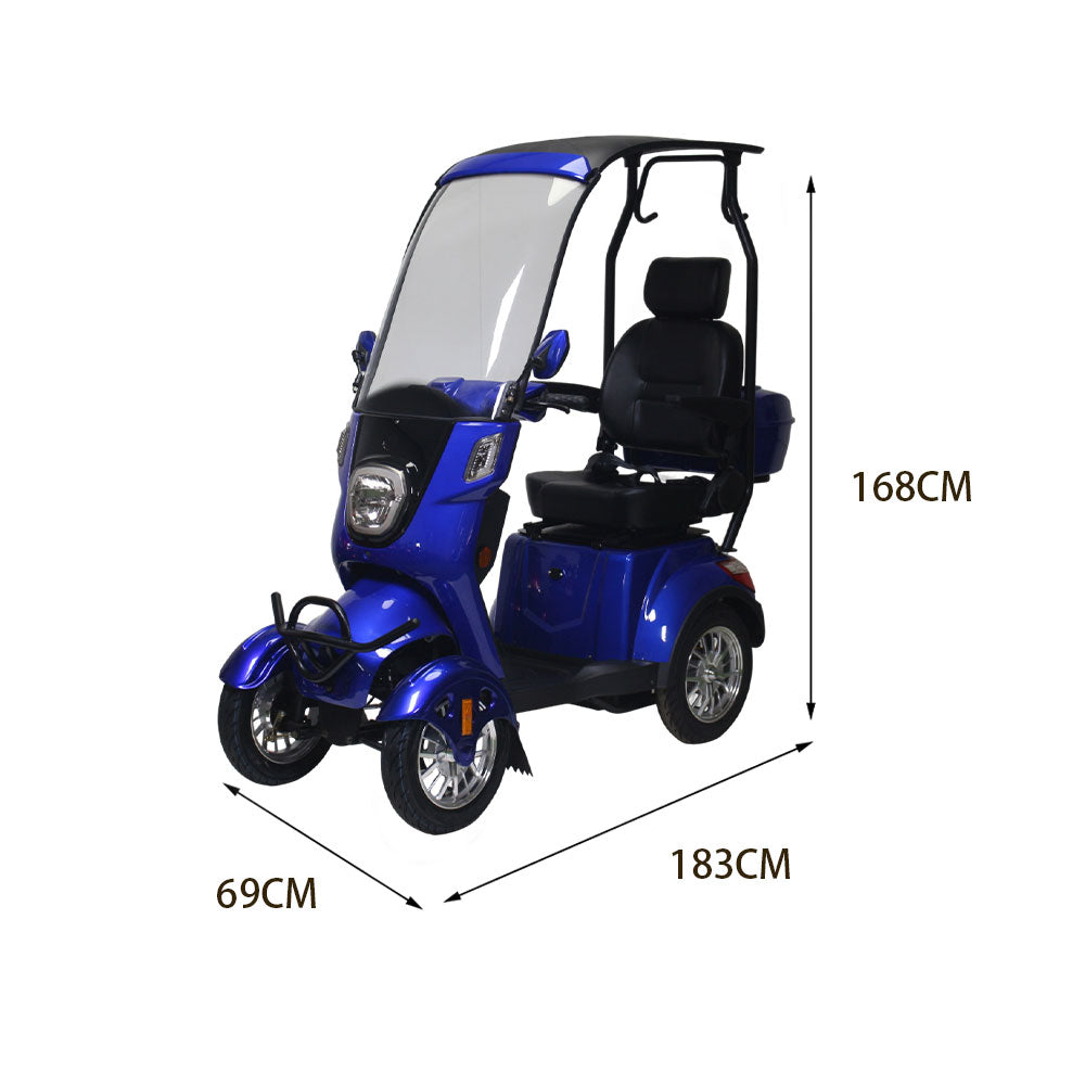 ROLLUX XH4W 500W 48V20Ah Lead-Acid/Lithium Battery Electric Mobility Scooter with Canopy