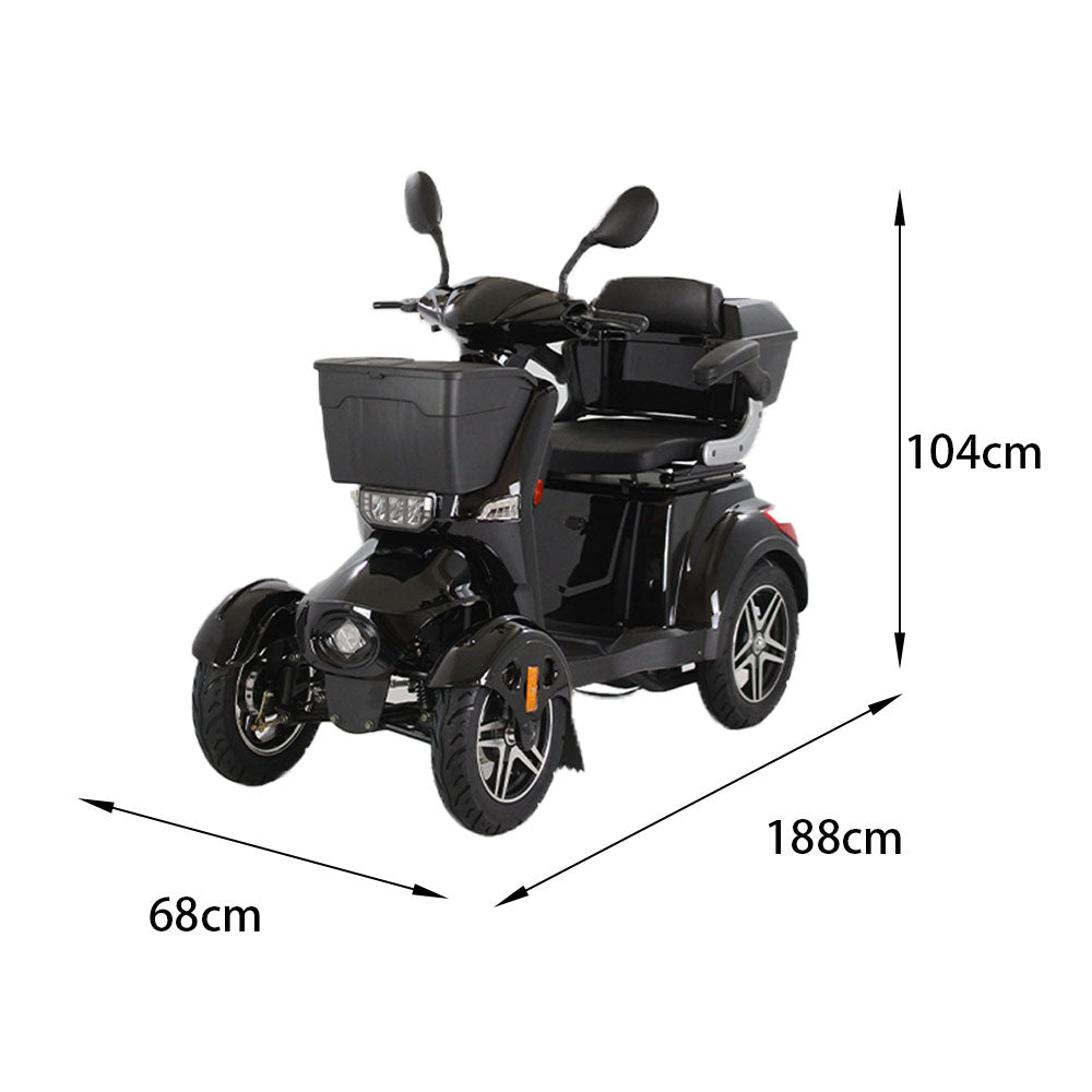 ROLLUX XL3D4W 500W 60V20Ah Lead-Acid/Lithium Battery Electric Mobility Scooter Drum Brake
