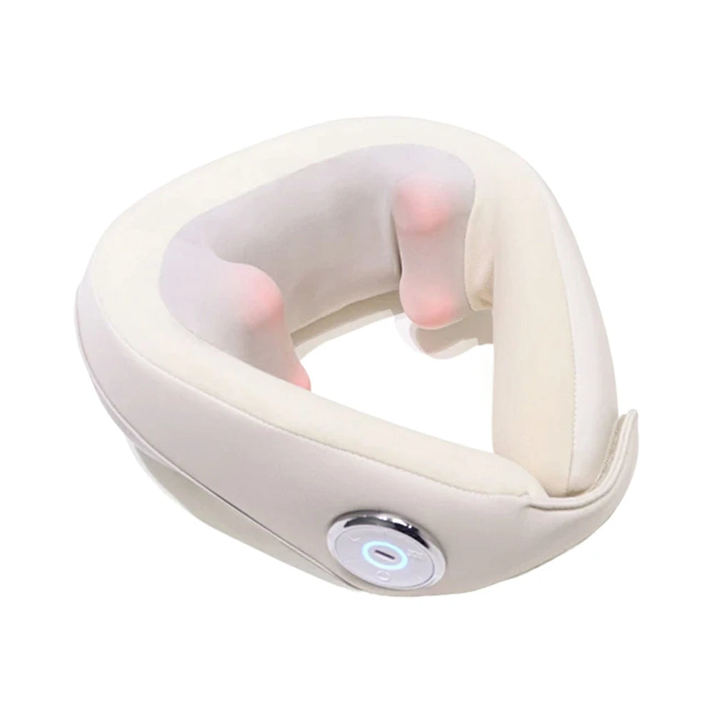 RELAXA Cordless Neck Massager with Heat, 3 Massage Modes, Premium Leather Finish, Ergonomic U-Shaped Portable Design