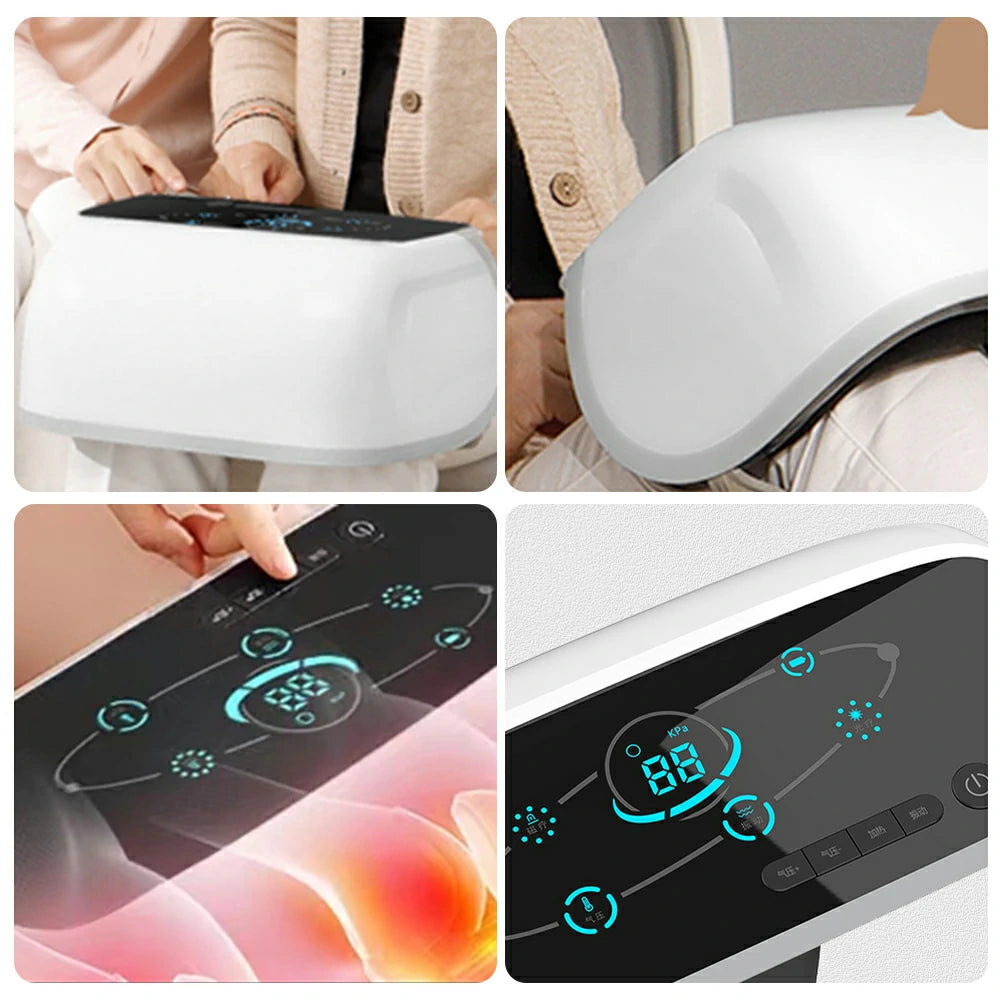 RELAXA Air Wave Massage Belt, Dual-Side Synchronous Massage with Heat & Red Light, Soft Support Structure, Touchscreen Cordless Design